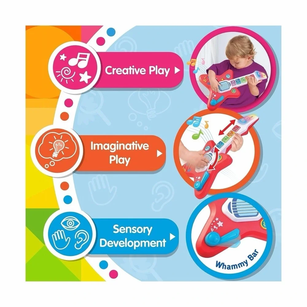 New Magic Touch Guitar, Infant Toddler Light Up Music Toy with Volume Control